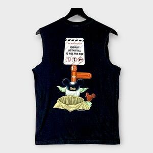 Disney Parks Star Wars Yoda Shirt Adult Size Small Cutoff Judge Me Crew Graphic‎